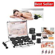 Healing 8-Pc Hot Stone Set with Heater - Alleviate Stress  Enhance Circulation