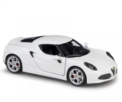 1:24 Welly Alfa Romeo 4C White Diecast Model Racing Car New in Box
