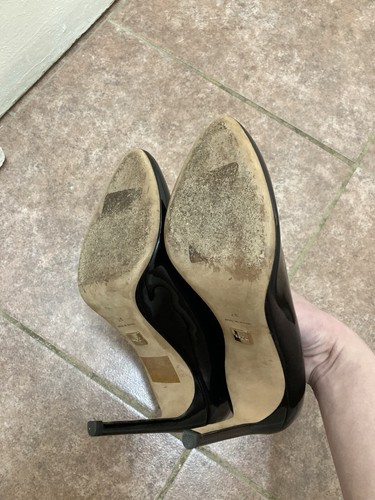 Authentic Hugo Boss Black Patent Leather Pump Heel Size 37 W 6.5 - Picture 7 of 7