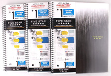 3 Pack Mead Five Star Black Spiral Notebook 1 Subject College Ruled 100 Sheets