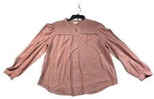 A.N.A Blouse Womens Size Large Pink Long Sleeve