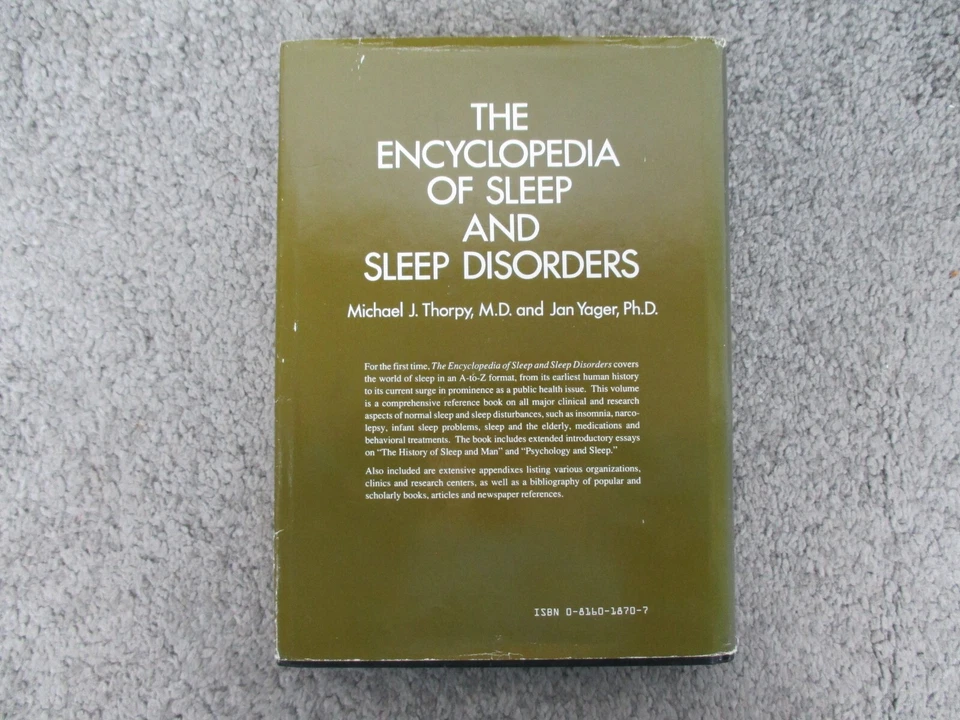 The Encyclopedia of Sleep and Sleep Disorders by Michael Thorpy, Jan Yager 1991 - Image 2 of 4