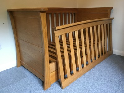 light oak cot