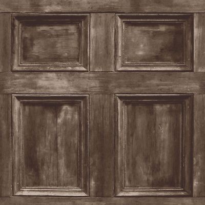 DISTINCTIVE WOOD PANEL WALLPAPER - DARK BROWN - FINE DECOR FD31055