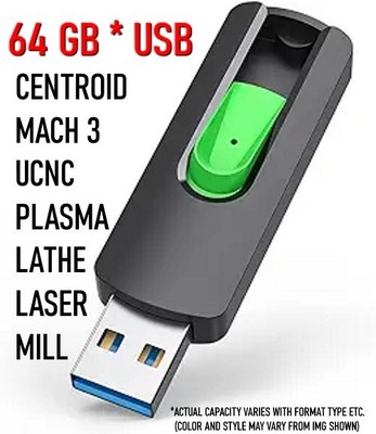 MACH 3, Lazycam, For Custom Cnc MILL Lathe LASER MACHINES. USB