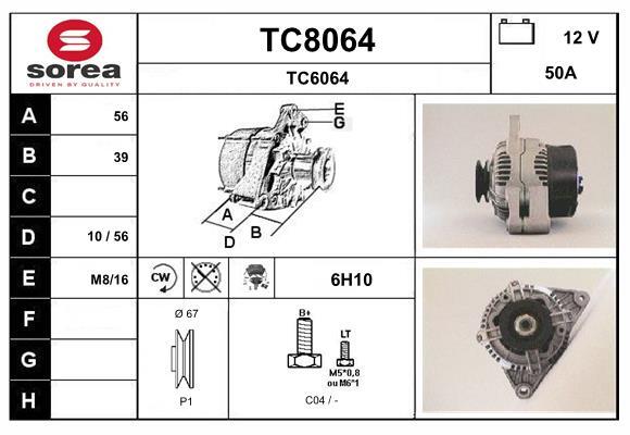 Alternateur SNRA TC8064 pièce de charge Berlingo First Monospace