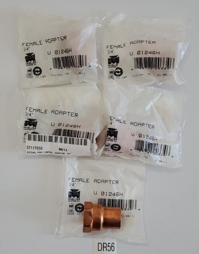 *NEW* [5] Mueller 3/4" Copper Female Adapter W01246H Threaded Pipe Fitting