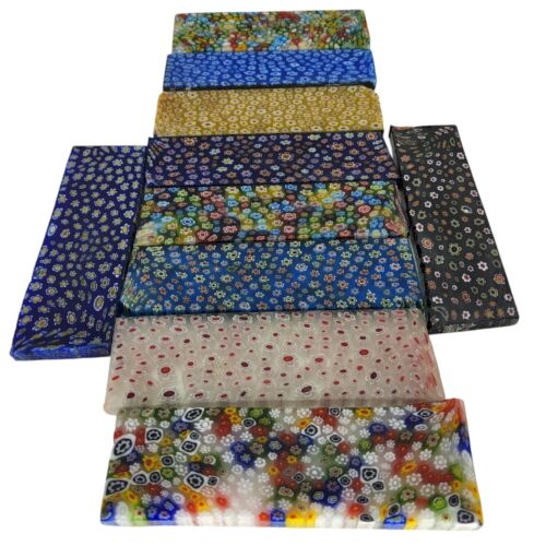 Millefiori Glas, Platte, Cabbing Rough, Lapidar, Lot, #R-6496 - Bild 6 von 10