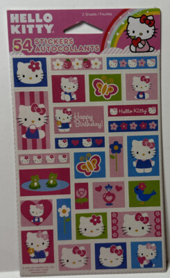 Hello Kitty By Sanrio DesignWare Acid-free 2 Sheets 54 Stickers Total  2011