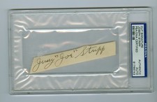 Jersey Joe Stripp d'1989 Vintage Autographed Cut Signature PSA/DNA Brooklyn 1932