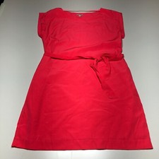 Gap Shirt Dress Womens Size Small Hibiscus Tie Belted Knee Length Cap Sleeve