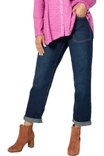 LOGO by Lori Goldstein Boyfriend Jean Dark Wash