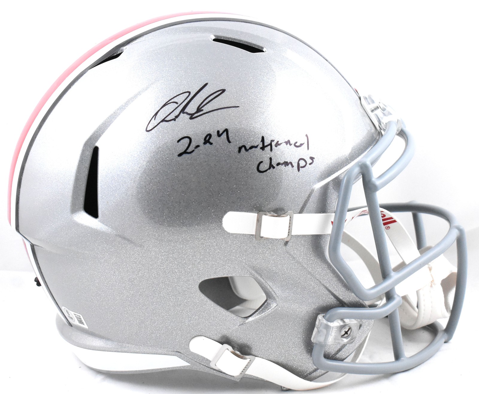 Quinshon Judkins Signed Ohio St. F/S Speed Helmet 24 Natl Champs- Beckett W Holo 