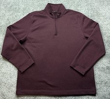 Van Heusen Pullover Mens XL Burgundy Quarter Zip Classic Fit Long Sleeve Sweater