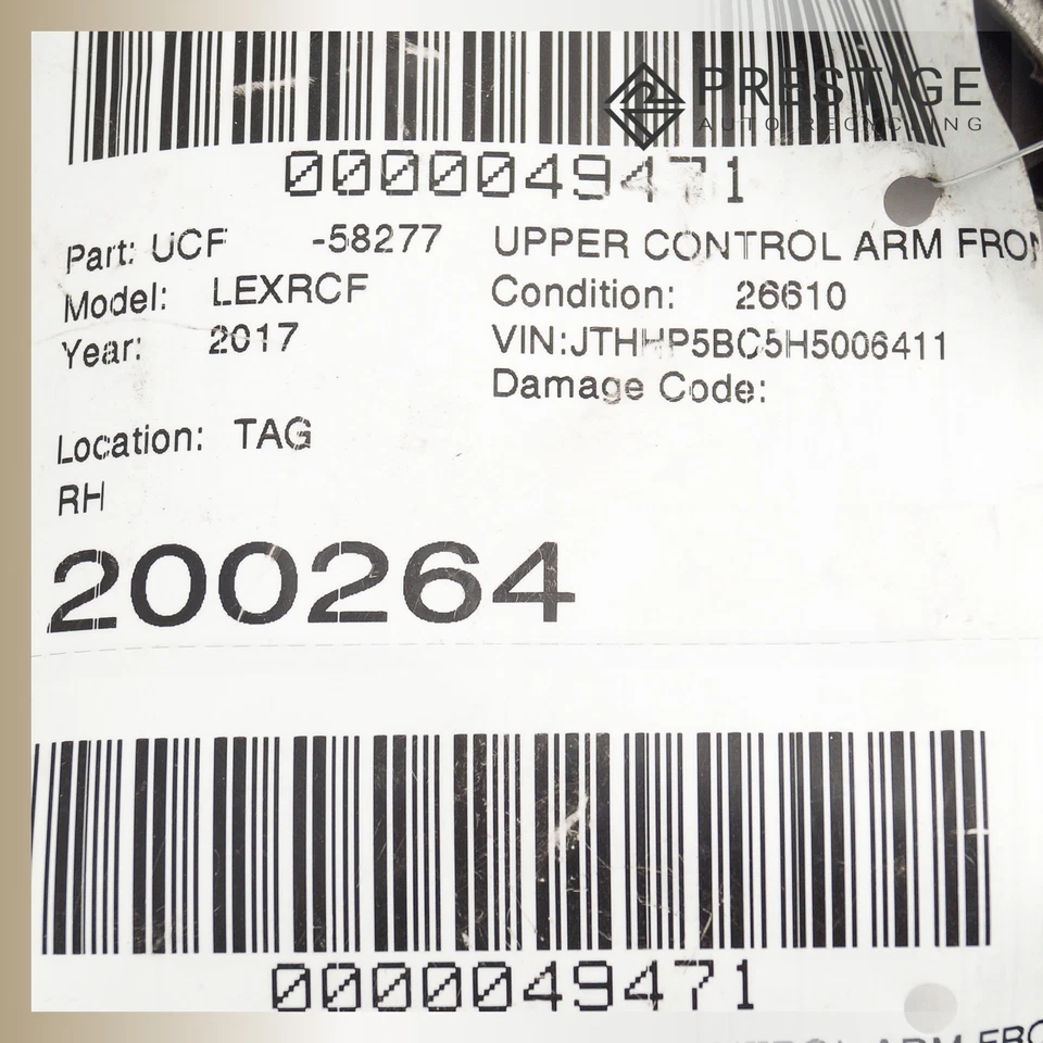 Brazo de control superior delantero derecho Lexus RCF 2015-2019 48610-39185 OEM Foto 4 de 4