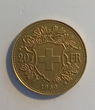  Vreneli Schweiz 1930 B 20 Franken Helvetia 