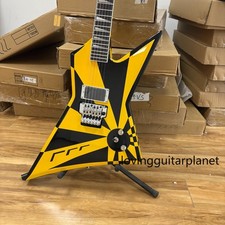 US Warehouse Customized Irregular Electric Guitar With Black and Yellow Stripes