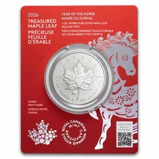 2026 RCM $5 1 oz Ag Treasured Maple Leaf Year of the Horse Privy