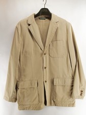 J CREW Men's L Khaki Solid Blazer Sport Coat Workwear Casual Patch Pockets