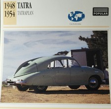 Tatra Car Picture Info Detail Collector Card Original Vintage NOS
