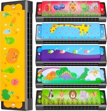 6 Styles Harmonica for Kids Lightweight Harmonicas with Double 5.1 inch 6pcs
