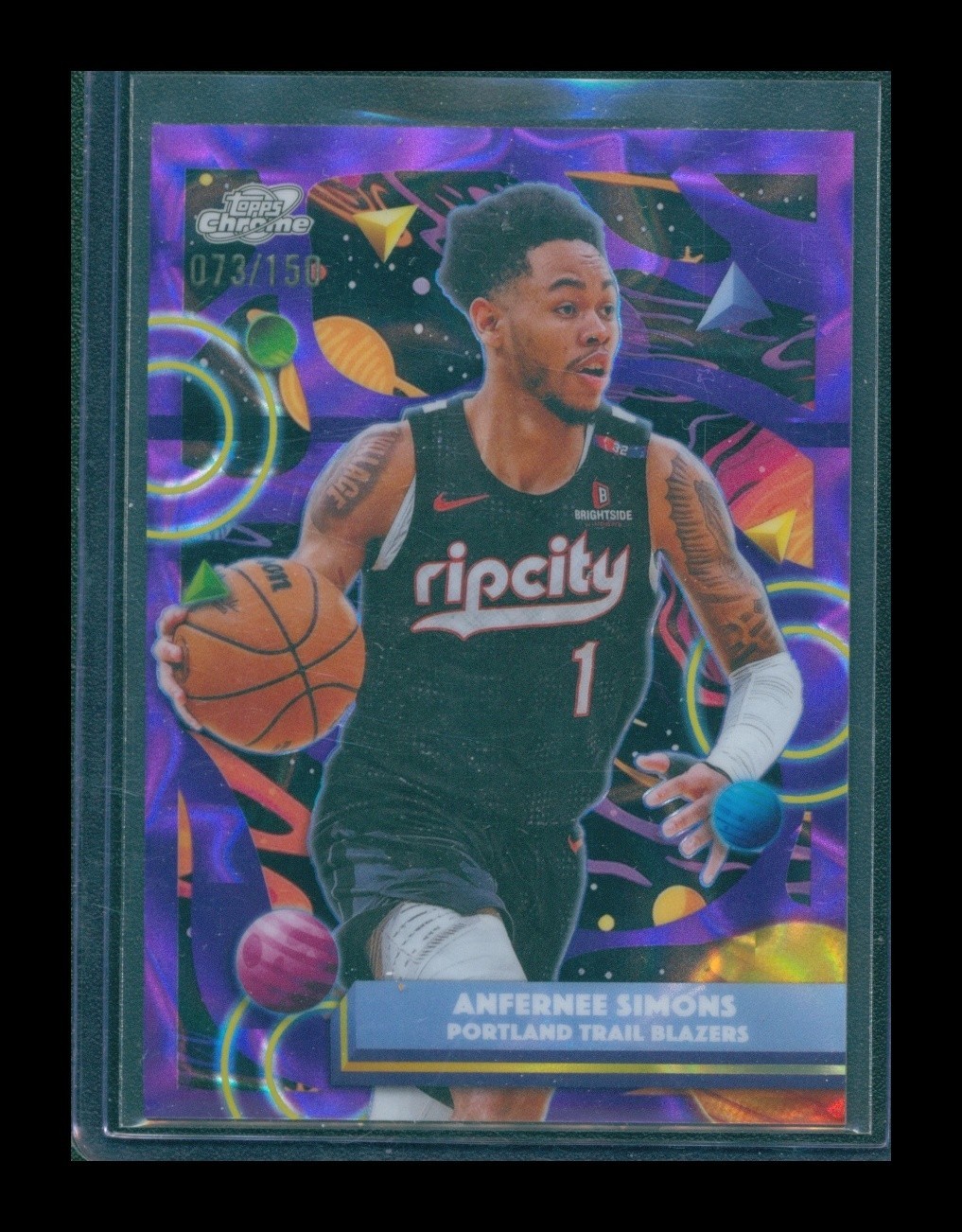Anfernee Simons 2025-26 Topps Cosmic Chrome Purple Nebula Refractor #151 073/150