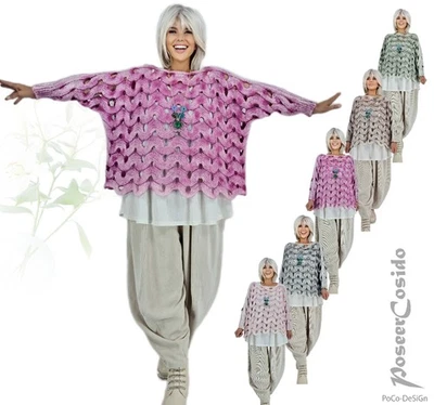 Überwurf Pullover Shirt Strick LAGENLOOK 40 42 44 46 48 50 L XL XXL XXXL - Bild 1 von 3