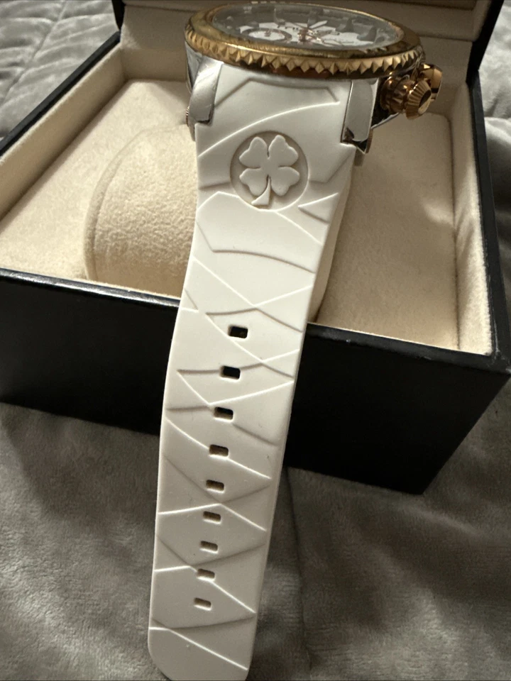 Mulco MW5 Chronograph Watch – White Silicone Strap, Gold Bezel. - Image 3 of 4