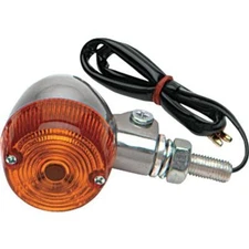 K&S Technologies 25-8320 Polished Aluminum Marker Lights - Round #1 with Amber L