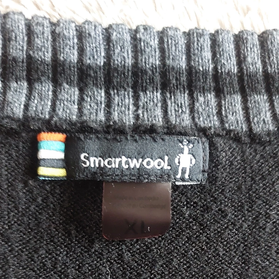 Smartwool Sparwood Men's Black Wool Blend Lightweight Crewneck Sweater | XL - Image 3 of 4