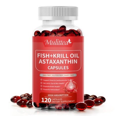 Antarctic Krill Oil Softgels Fish Oil Omega-3 Complex, EPA, DHA & Astaxanthin