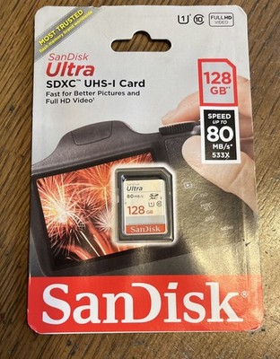 SanDisk Ultra 128GB SDXC UHS-I Memory Card up to 80MB/s (SDSDUNC-128G-AN6IN),