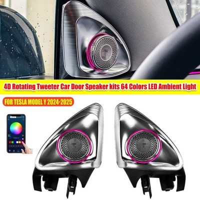 4D rotating tweeter LED ambient light for Tesla Model Y 2024-2025 64 colors de
