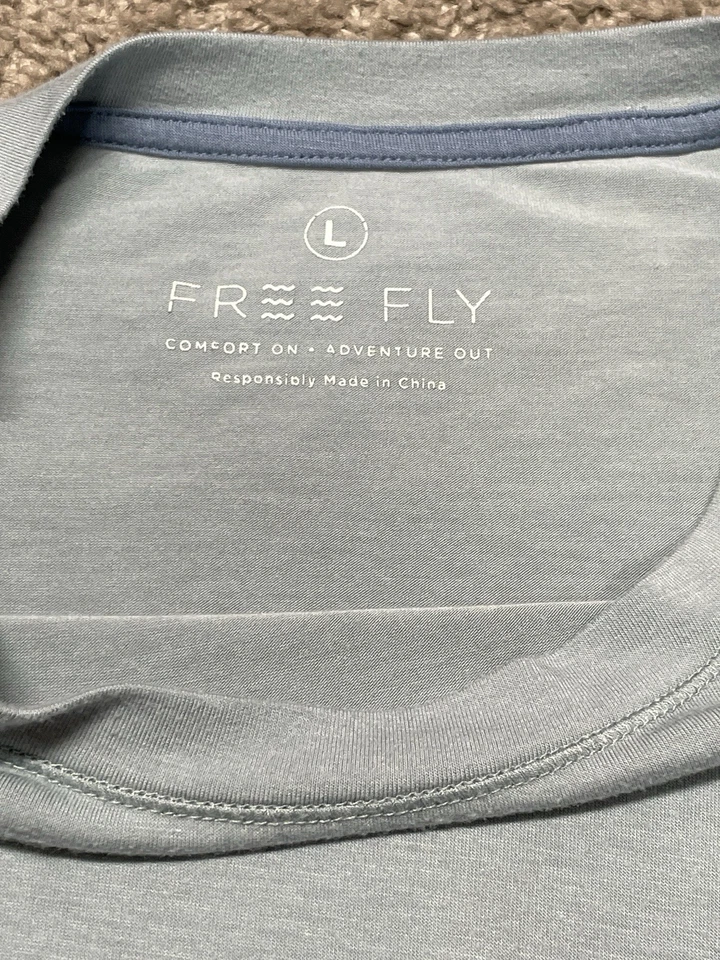 Free Fly 女式衬衫 L 码竹色长袖 ll 拇指孔圆领 — 第 3/4 张图片