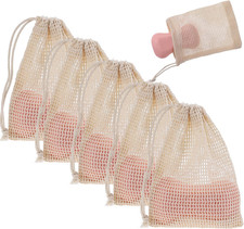 Soap Bags, 5 Pack Natural Sisal Soap Saver Bag Pouch Mesh Net, Zero Waste Plasti