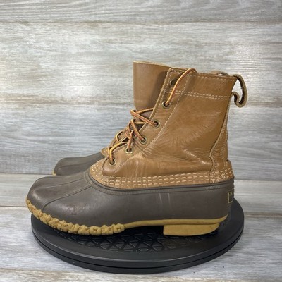 L.L. Bean Women s Original Lace Up 8'' Leather Brown Duck Boots Size ?