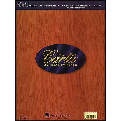 Carta 15 Scorepad 9X12, Fretboard Paper 96 Pg, 4 DiagramsPage Manuscript