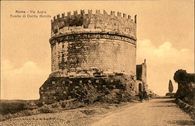 Roma Italy Via Appia Tomba di Cecilia Metella Vintage Postcard