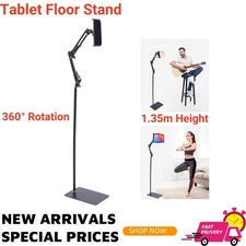 360° Adjustable Height Cell Phone Tablet iPad Gooseneck Holder Mount Floor Stand