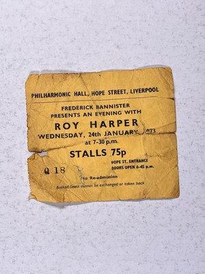 Roy Harper Ticket Original Philharmonic Hall Liverpool Wed 24th January 1973