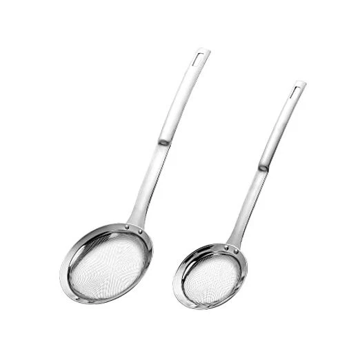 Kitchen Skimmer Strainers Stainless Steel Mesh Colanders Food Strainers Set 2