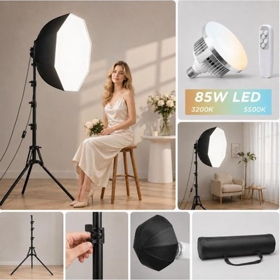 1PCS 85W Softbox Lighting Kit LED Video Photography Light Stand