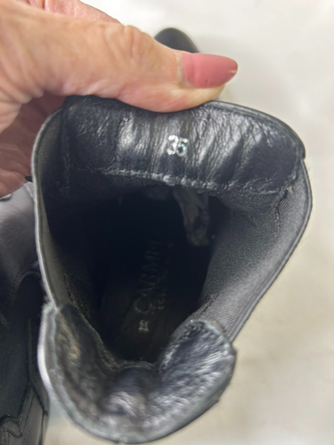 Stivaletti CARMELA in pelle con plateau elasticizzati chiusura zip donna EU 35 US 5 neri - Foto 6 di 7