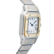 Cartier Santos Carree 18k YG Two Tone White Dial Auto Women's 24mm 4