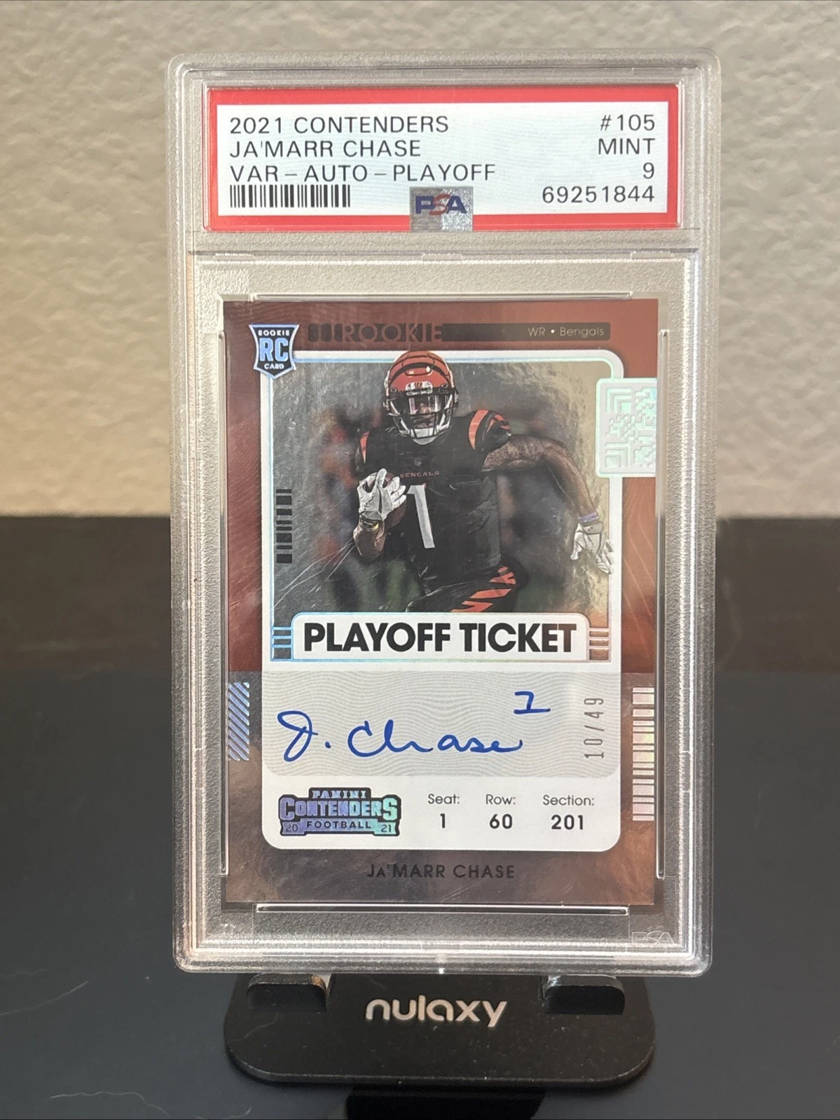 JaMarr Chase Panini Contenders #105 Variation-Autograph-Playoff