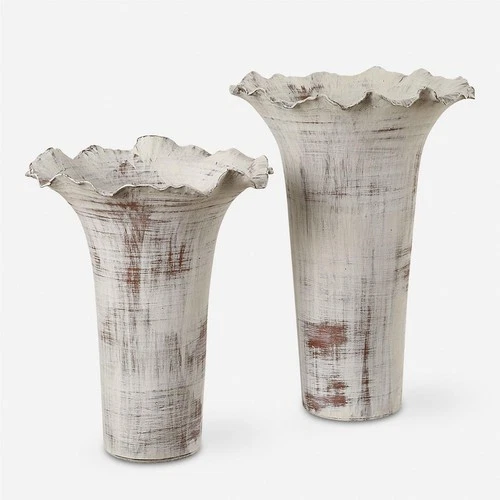 Uttermost 18174 Ruffled Petal 16 X 11 inch Vases, Set of 2 - Picture 3 of 5
