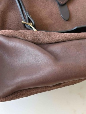 Filson Rugged Suede Leather Hobo Bag Dark Tobacco Purse Made in