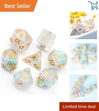 Glitter DND Dice Set 7-Piece Galaxy Polyhedral for Role Playing Game Fantasy