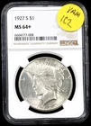 1927-S Peace Dollar NGC MS64+ -  Better Date - VAM IC2  Cool Reverse - #440