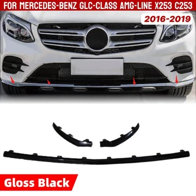 3X Pare-Choc Avant Noir Pour Mercedes-Benz GLC-Class AMG-Line X253 C253 2016-19 - Photo 1/4